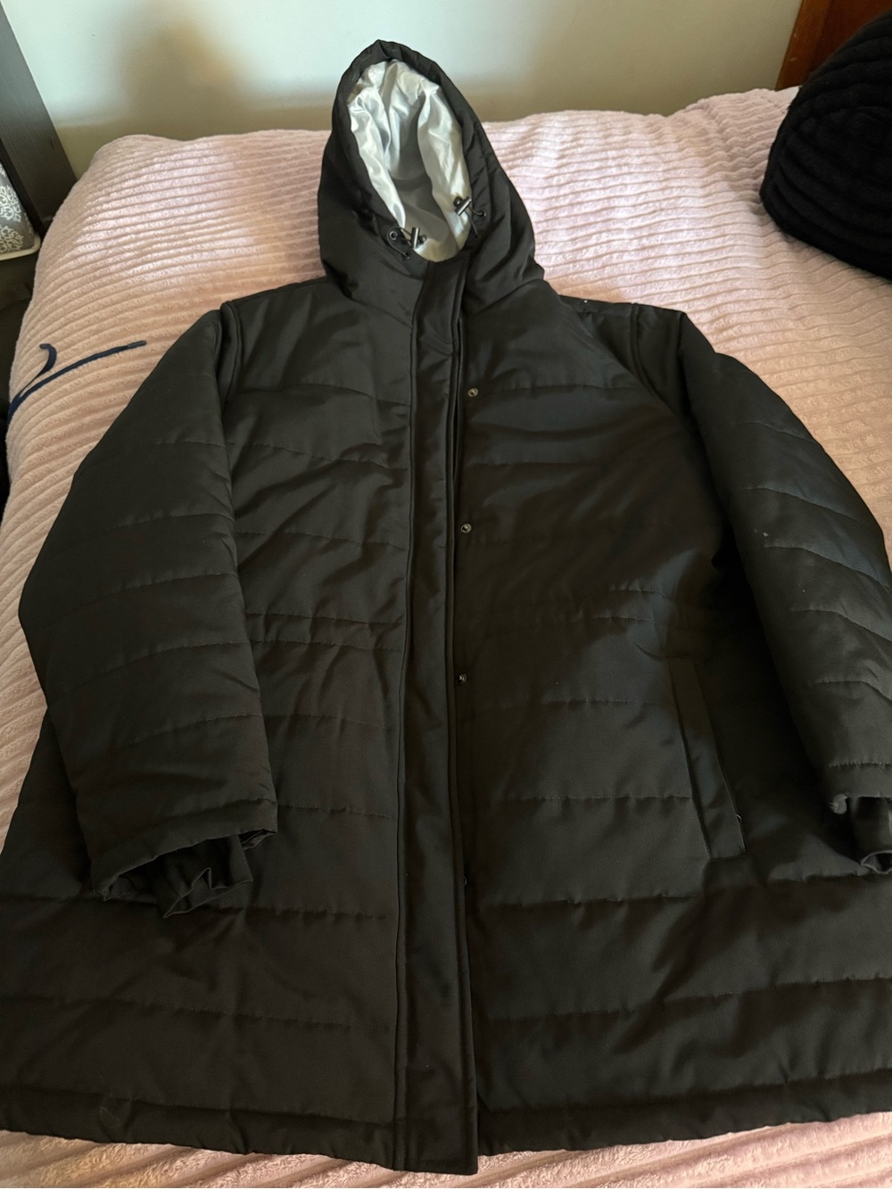 Joe Fresh Women’s Black Hooded Puffer Coat - Insulated Winter Jacket